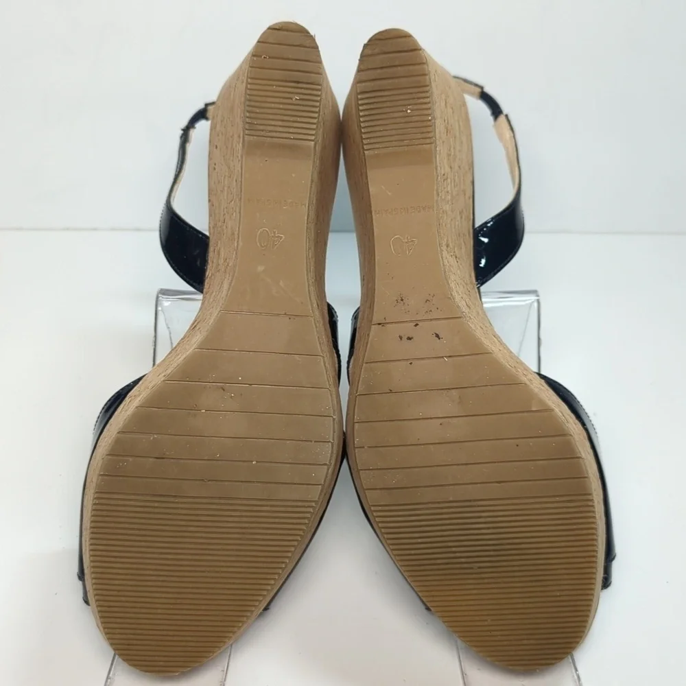 L.K. Bennett Adelia swingback cork wedge platform shoes women size 9.5 EU 40